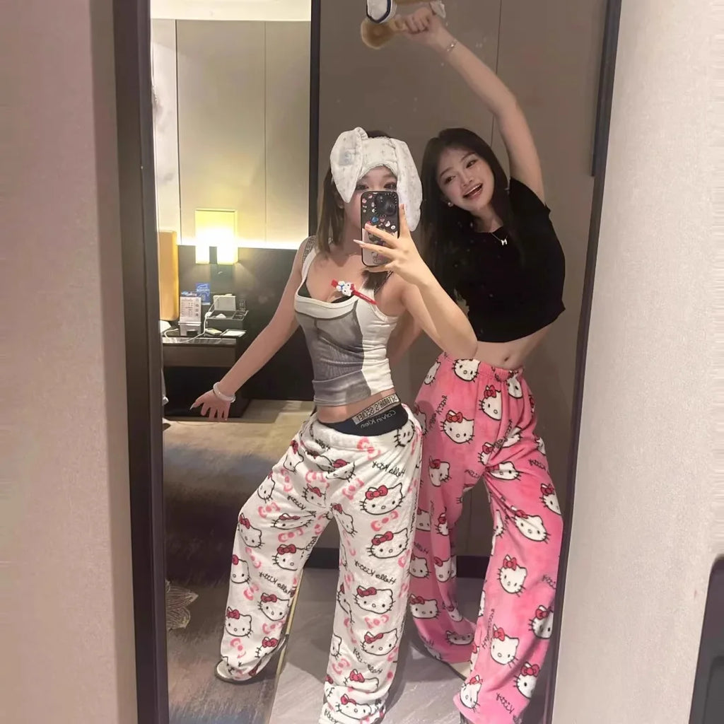 TwoCutesy™ Couples Flannel Pajamas Kawaii Woolen Wear