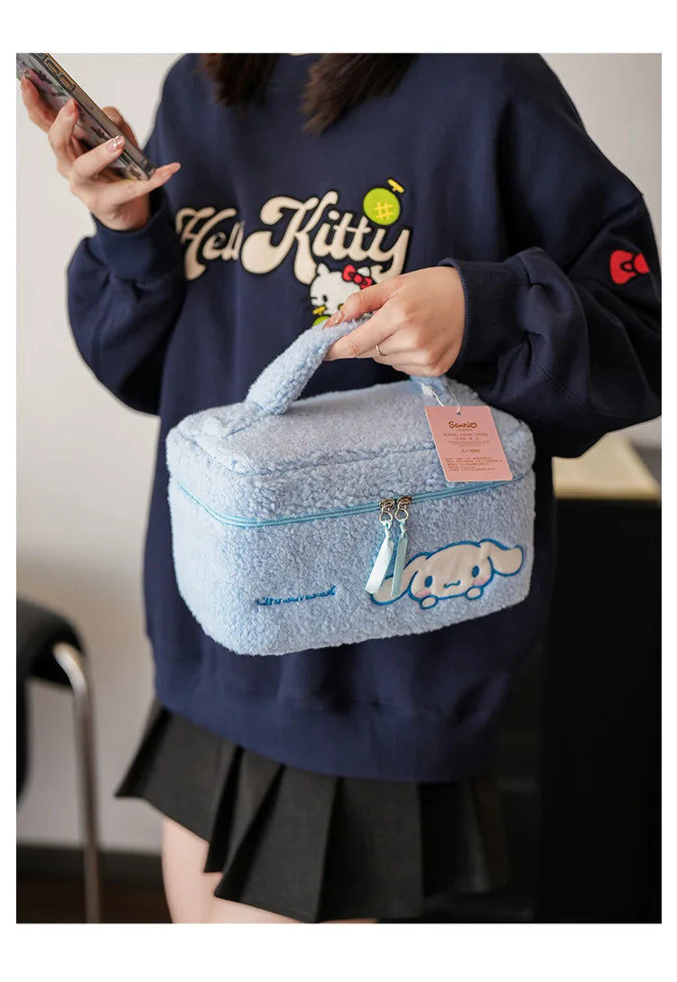 TwoCutesy™ Plush Makeup Cosmetic Bag Clear Case