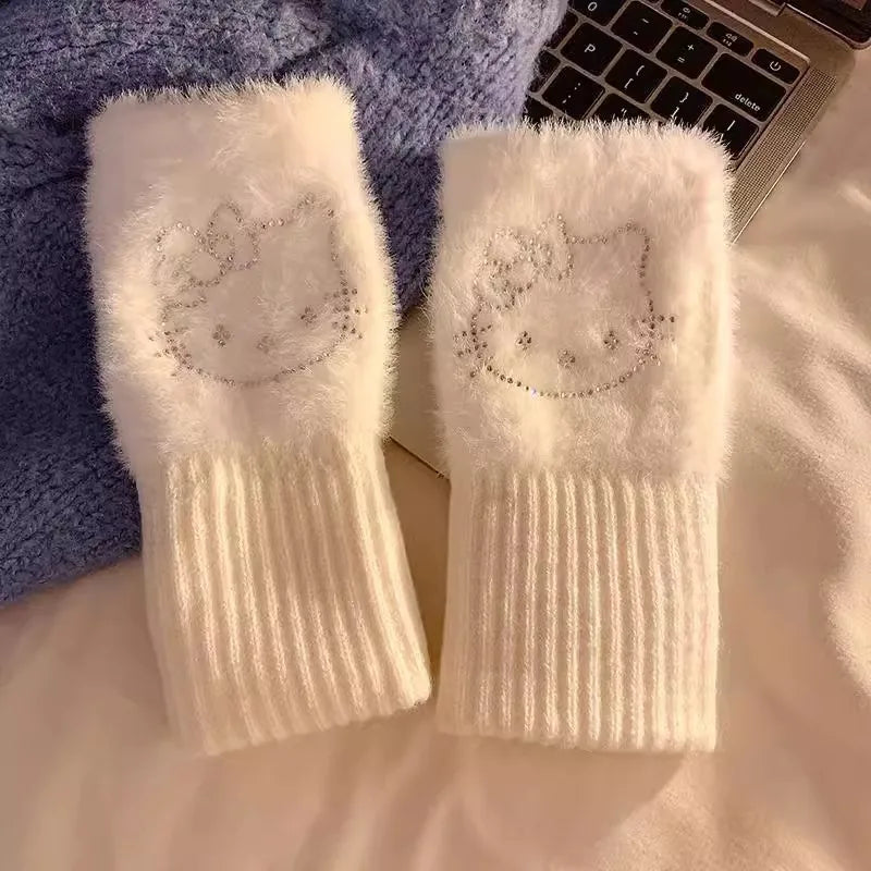 TwoCutesy™ Winter Warm Women's Half Finger Gloves Thickened Warmth