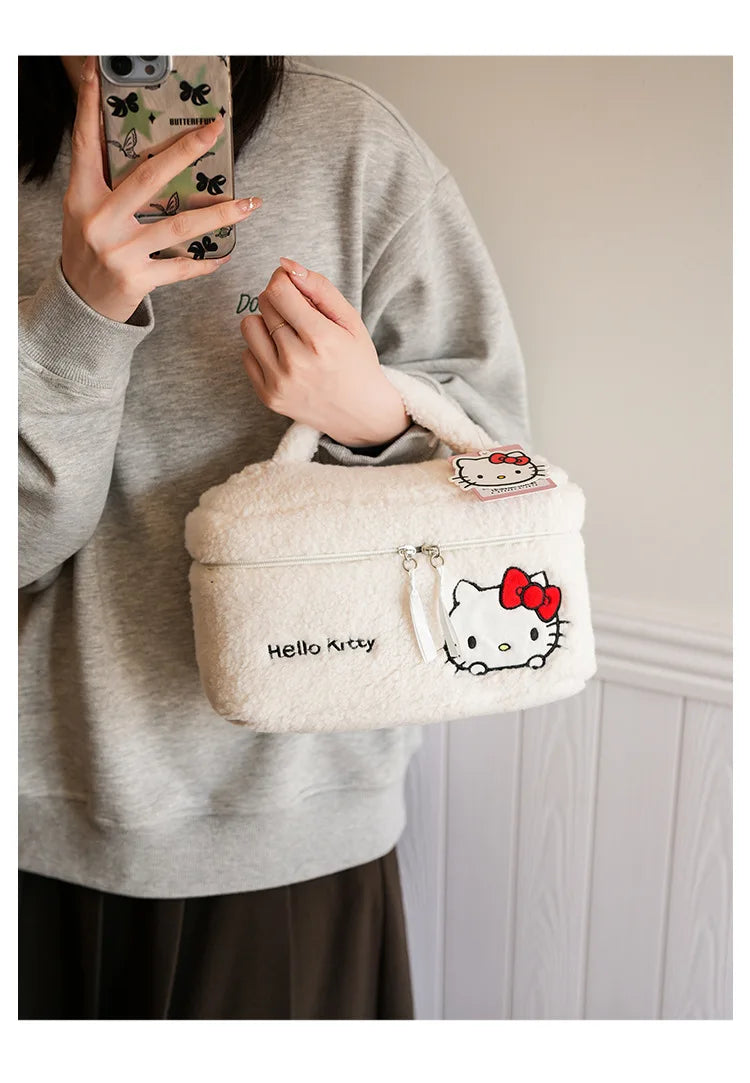 TwoCutesy™ Plush Makeup Cosmetic Bag Clear Case