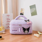 TwoCutesy™ Plush Makeup Cosmetic Bag Clear Case