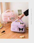 TwoCutesy™ Plush Makeup Cosmetic Bag Clear Case