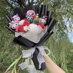 TwoCutesy™ Kawaii Kitty Cat Dolls With Artificial Flowers Bouquet