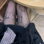 TwoCutesy™ Cute Japanese Fishing Net Black Silk Stockings Women